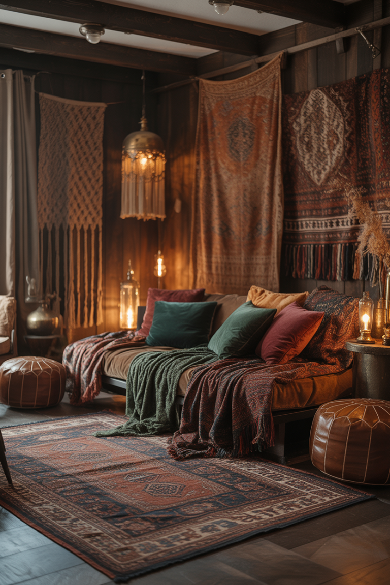 Dark Boho Living Room Ideas