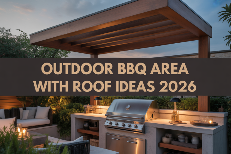Outdoor BBQ Area With Roof Ideas